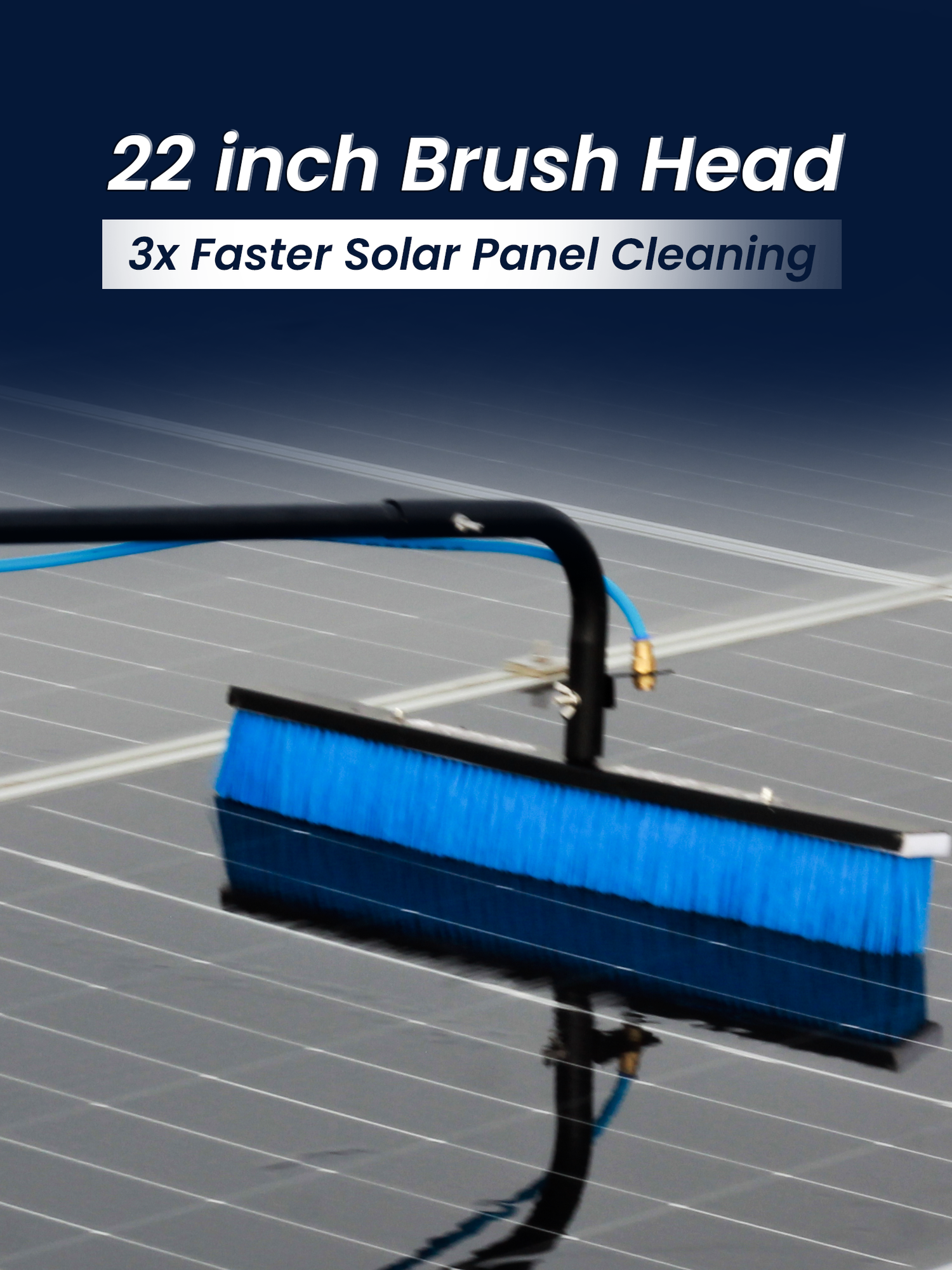 22 inch brush head for solar panel cleaning on a dark background