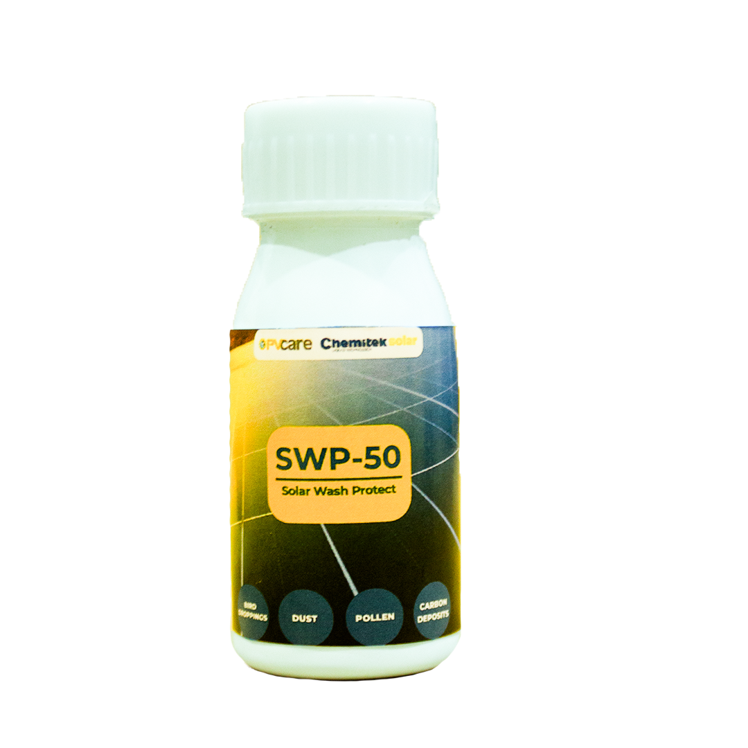 Bottle of SWP-50 Solar Wash Protect on a white background